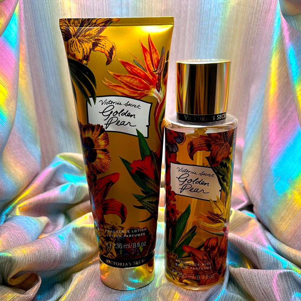 Victoria's Secret Golden Pear Fragrance Spray & Lotion Set ( Rare scent )